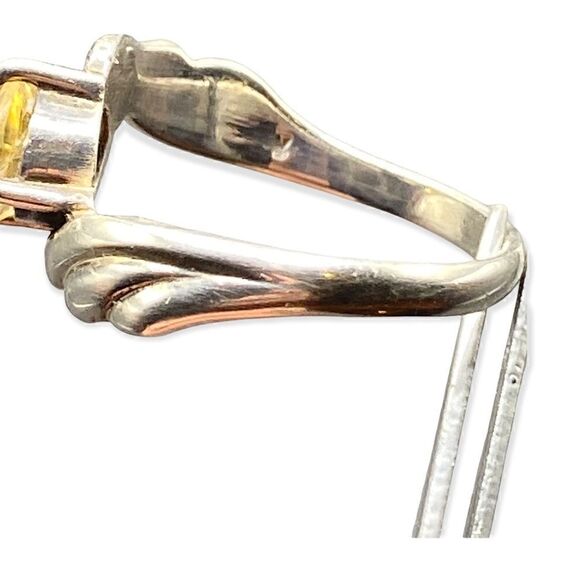 Sterling silver 925 twisted band with approximately 1.5 carat round citrine ring - Picture 7 of 7
